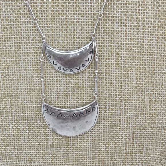 Silpada Half Moon Celestial Chic 32 Inch N2853 Sterling Silver Long Bar Necklace - Picture 1 of 6